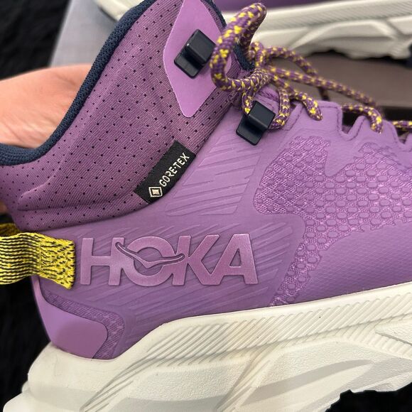HOKA One One Trail Code GTX purple lace up shoes sneakers women’s 7.5 new - Picture 5 of 8